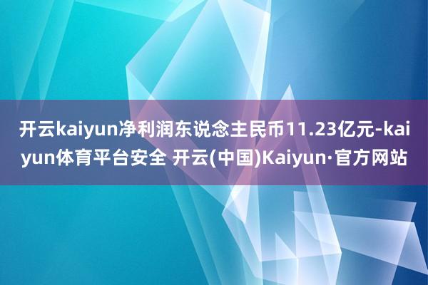 开云kaiyun净利润东说念主民币11.23亿元-kaiyun体育平台安全 开云(中国)Kaiyun·官方网站