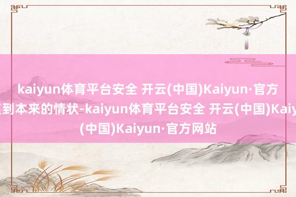 kaiyun体育平台安全 开云(中国)Kaiyun·官方网站就能收复到本来的情状-kaiyun体育平台安全 开云(中国)Kaiyun·官方网站